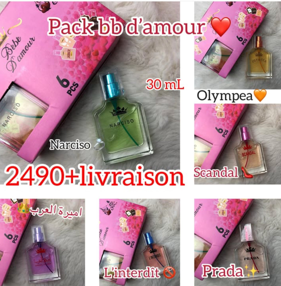 Pack bebe d’amour 6 parfum